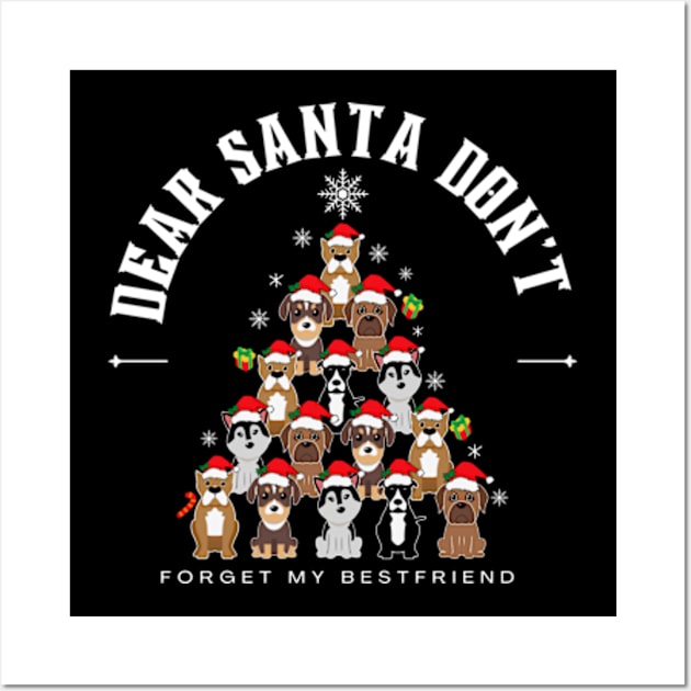 Dear Santa don't forget my Bestfriend retro vintage Santa Christmas shirt holiday gift stickers Wall Art by El Rey 